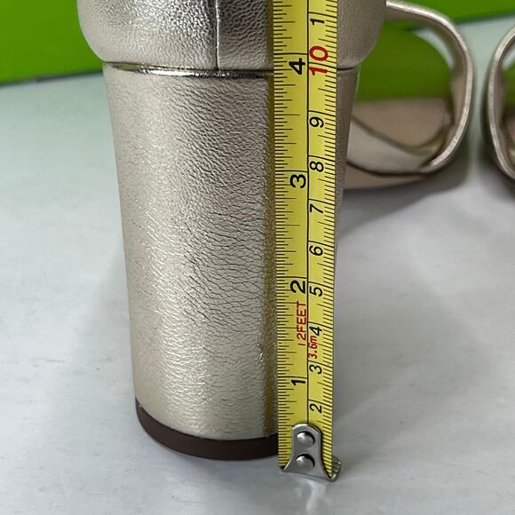 Sam Edelman Robyn Leather Ankle Strap Heel Gold I3433L4700 Women's 11M Tried On - Picture 8 of 11